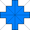 Pieza Zc mostrando los cuatro ejes de simetría